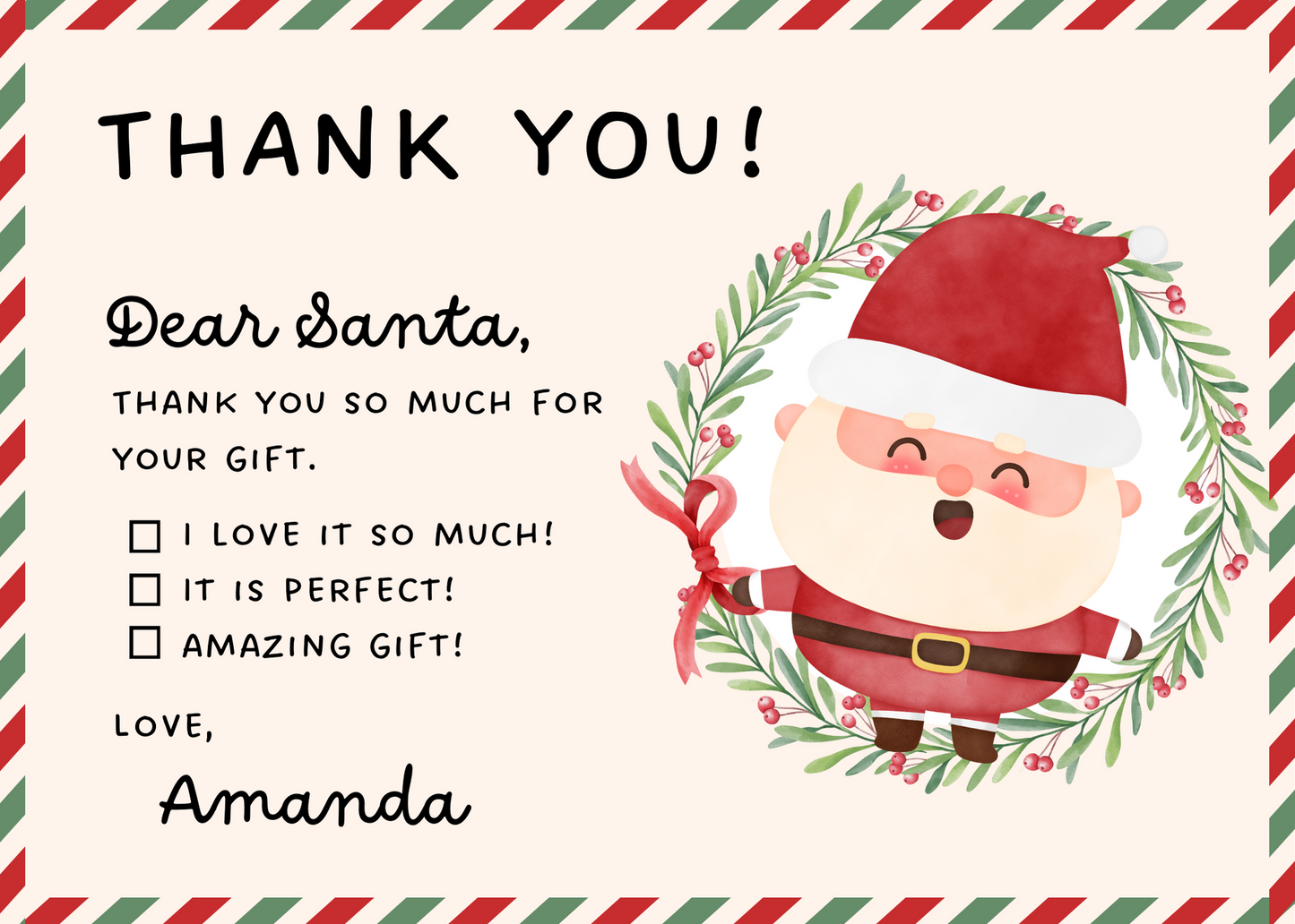 Personalized Christmas Gift Thank You Note