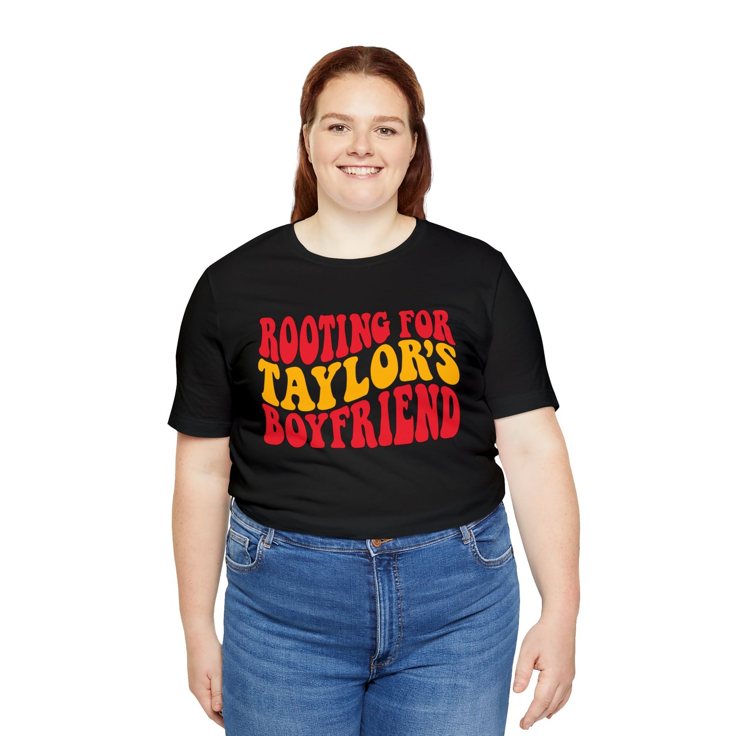 ROOTING FOR TAYLOR’S BOYFRIEND Unisex Bella+Canvas Jersey Short Sleeve Tee
