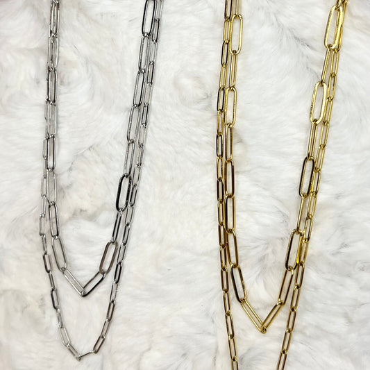 Paperclip Chain Necklace Set