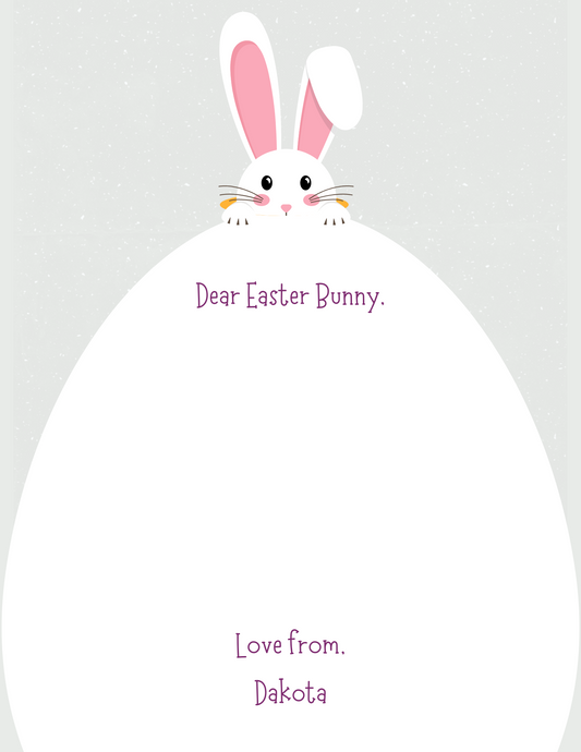 Personalized Easter Bunny Note