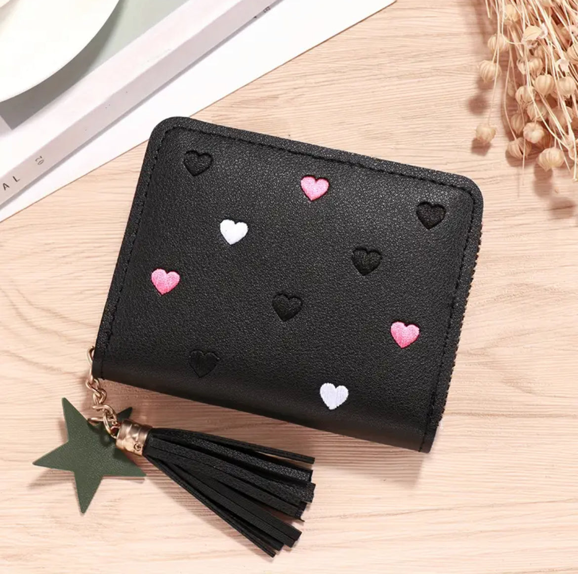 Mini Hearts Faux Leather Wallet